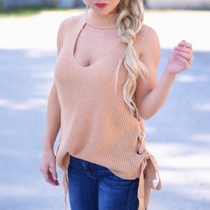 Choker Neck Sweater Tank